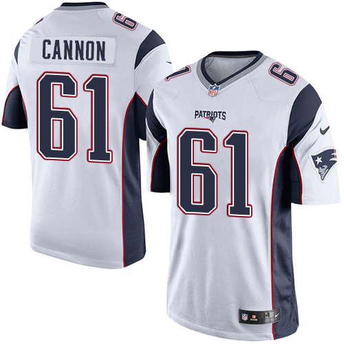 Men's Limited Marcus Cannon Nike Jersey White Road - #61 NFL New England Patriots
