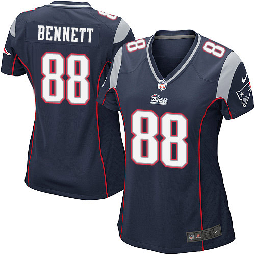 Women's Game Martellus Bennett Nike Jersey Navy Blue Home - #88 NFL New England Patriots