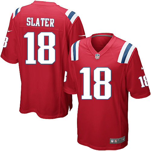 Men's Game Matthew Slater Nike Jersey Red Alternate - #18 NFL New England Patriots