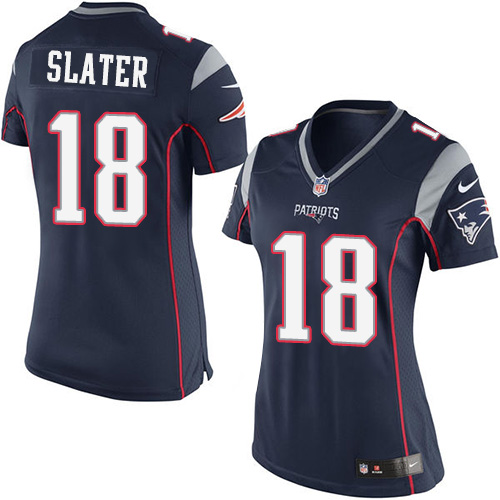 Women's Limited Matthew Slater Nike Jersey Navy Blue Home - #18 NFL New England Patriots