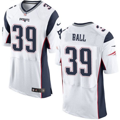 Men's Elite Montee Ball Nike Jersey White Road - #39 NFL New England Patriots