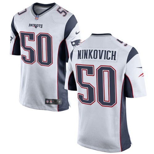 Men's Game Rob Ninkovich Nike Jersey White Road - #50 NFL New England Patriots