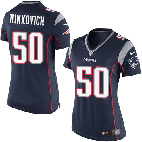 Women's Limited Rob Ninkovich Nike Jersey Navy Blue Home - #50 NFL New England Patriots