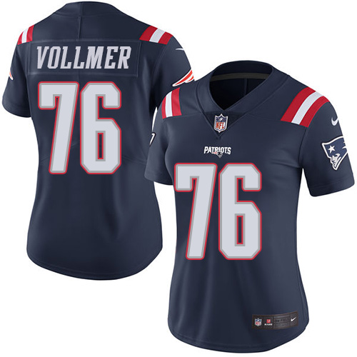 Women's Limited Sebastian Vollmer Nike Jersey Navy Blue - #76 Rush NFL New England Patriots