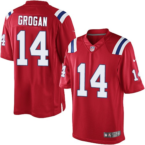Youth Elite Steve Grogan Nike Jersey Red Alternate - #14 NFL New England Patriots