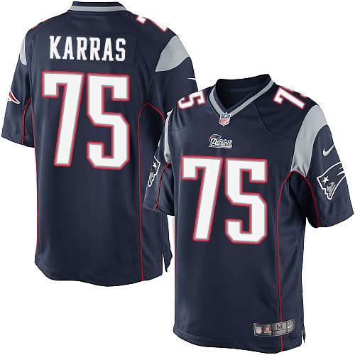 Youth Limited Ted Karras Nike Jersey Navy Blue Home - #75 NFL New England Patriots