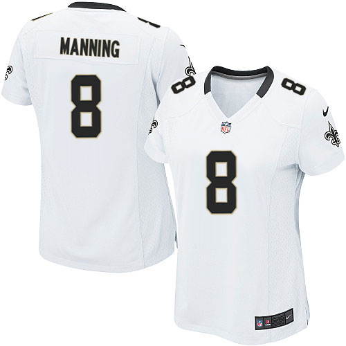 Women's Limited Archie Manning Nike Jersey White Road - #8 NFL New Orleans Saints