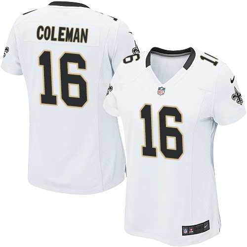 Women's Game Brandon Coleman Nike Jersey White Road - #16 NFL New Orleans Saints