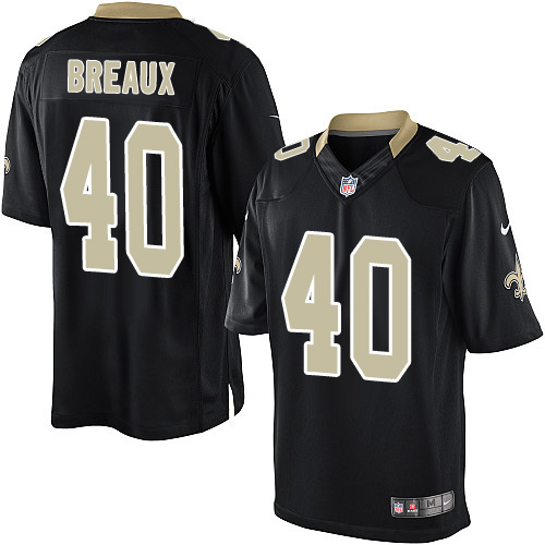 Youth Limited Delvin Breaux Nike Jersey Black Home - #40 NFL New Orleans Saints