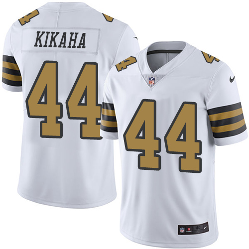Men's Elite Hau'oli Kikaha Nike Jersey White - #44 Rush NFL New Orleans Saints