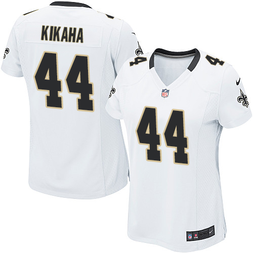 Women's Elite Hau'oli Kikaha Nike Jersey White Road - #44 NFL New Orleans Saints