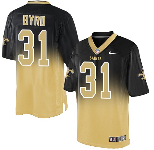 Men's Limited Jairus Byrd Nike Jersey Black/Gold - #31 Fadeaway NFL New Orleans Saints