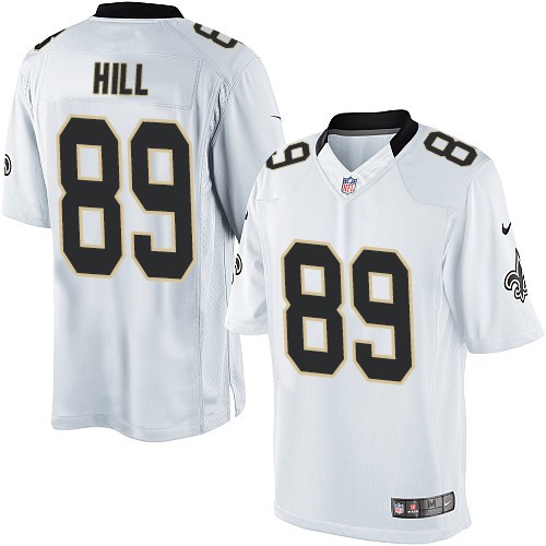 Youth Elite Josh Hill Nike Jersey White Road - #89 NFL New Orleans Saints