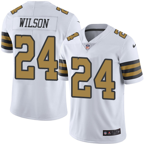 Youth Limited Kyle Wilson Nike Jersey White - #24 Rush NFL New Orleans Saints