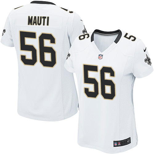 Women's Elite Michael Mauti Nike Jersey White Road - #56 NFL New Orleans Saints