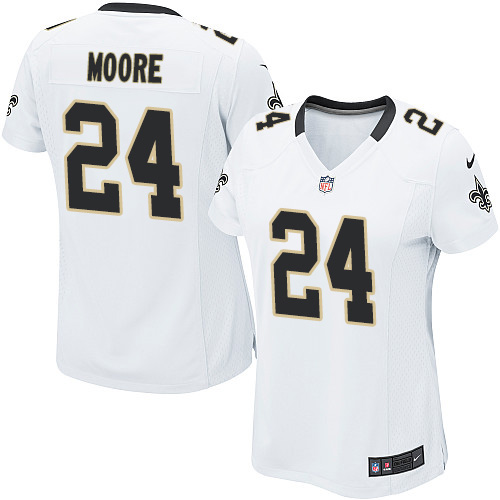 Women's Game Sterling Moore Nike Jersey White Road - #24 NFL New Orleans Saints