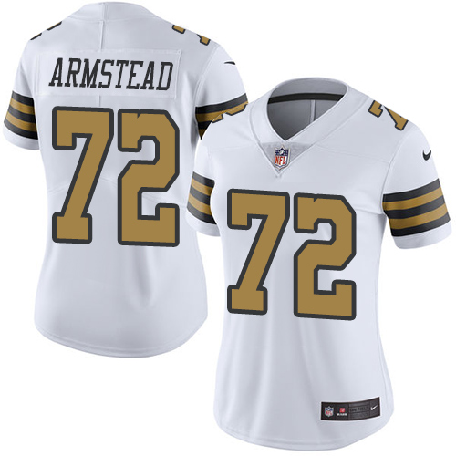 Women's Limited Terron Armstead Nike Jersey White - #72 Rush NFL New Orleans Saints
