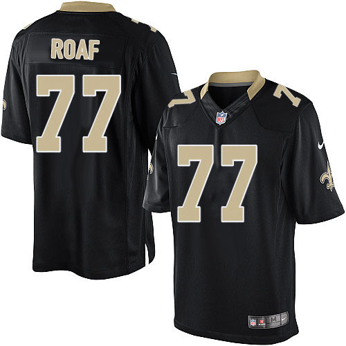 Men's Limited Willie Roaf Nike Jersey Black Home - #77 NFL New Orleans Saints
