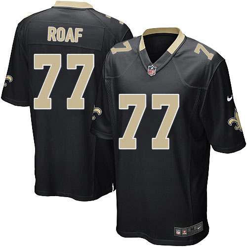 Youth Elite Willie Roaf Nike Jersey Black Home - #77 NFL New Orleans Saints