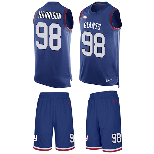Men's Limited Damon Harrison Nike Jersey Royal Blue - #98 Tank Top Suit NFL New York Giants