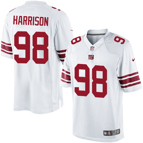Men's Limited Damon Harrison Nike Jersey White Road - #98 NFL New York Giants