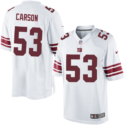 Men's Limited Harry Carson Nike Jersey White Road - #53 NFL New York Giants