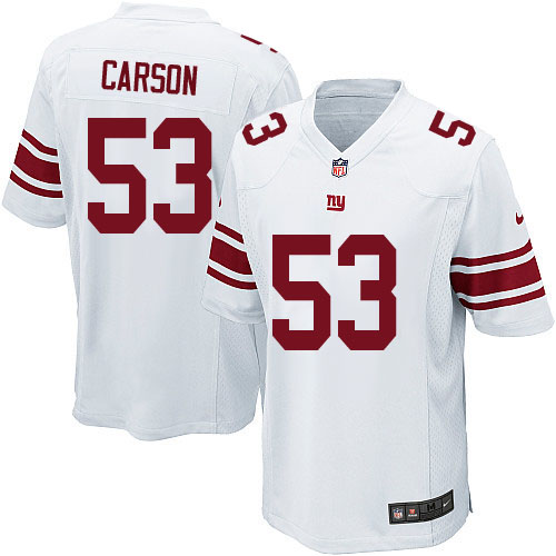 Men's Game Harry Carson Nike Jersey White Road - #53 NFL New York Giants