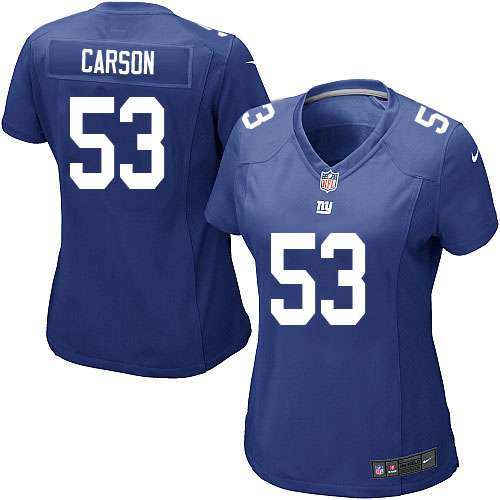 Women's Game Harry Carson Nike Jersey Royal Blue Home - #53 NFL New York Giants