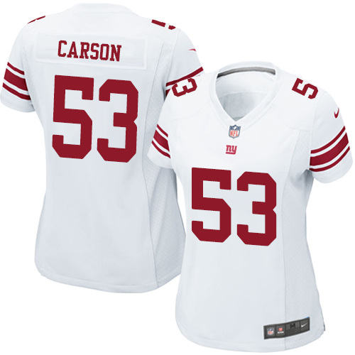 Women's Elite Harry Carson Nike Jersey White Road - #53 NFL New York Giants