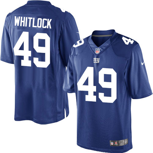 Men's Limited Nikita Whitlock Nike Jersey Royal Blue Home - #49 NFL New York Giants