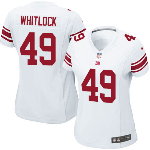 Women's Limited Nikita Whitlock Nike Jersey White Road - #49 NFL New York Giants