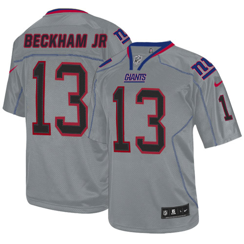 Men's Limited Odell Beckham Jr Nike Jersey Lights Out Grey - #13 NFL New York Giants