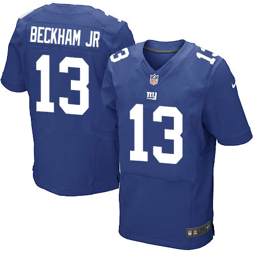 Men's Elite Odell Beckham Jr Nike Jersey Royal Blue Home - #13 NFL New York Giants