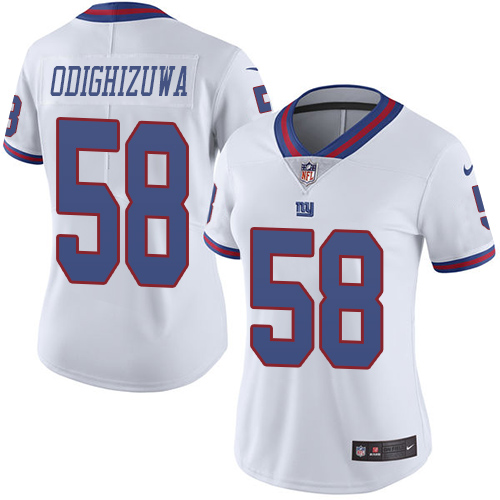 Women's Limited Owa Odighizuwa Nike Jersey White - #58 Rush NFL New York Giants