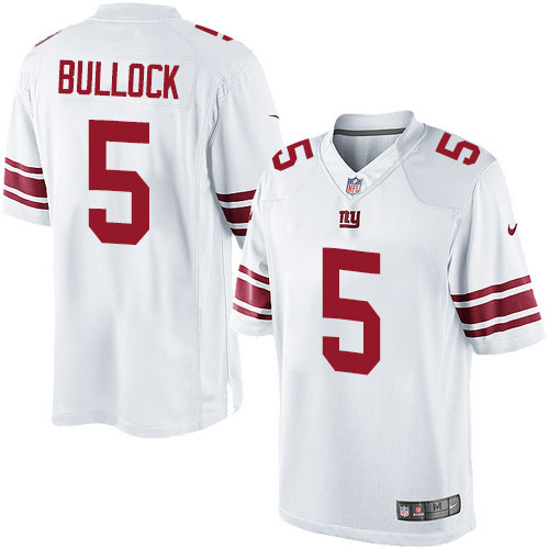 Youth Elite Randy Bullock Nike Jersey White Road - #5 NFL New York Giants