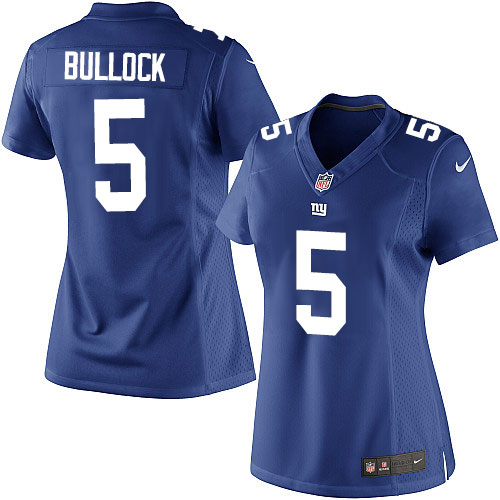 Women's Elite Randy Bullock Nike Jersey Royal Blue Home - #5 NFL New York Giants