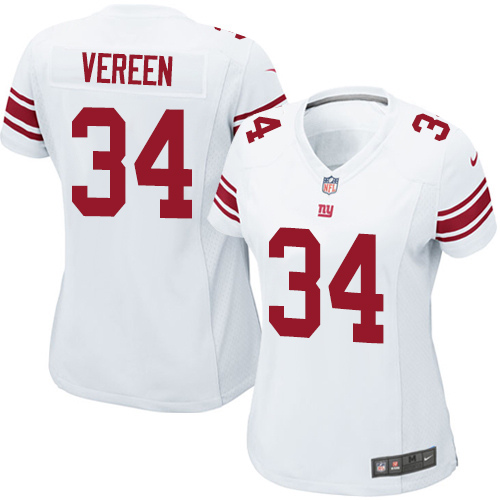 Women's Limited Shane Vereen Nike Jersey White Road - #34 NFL New York Giants