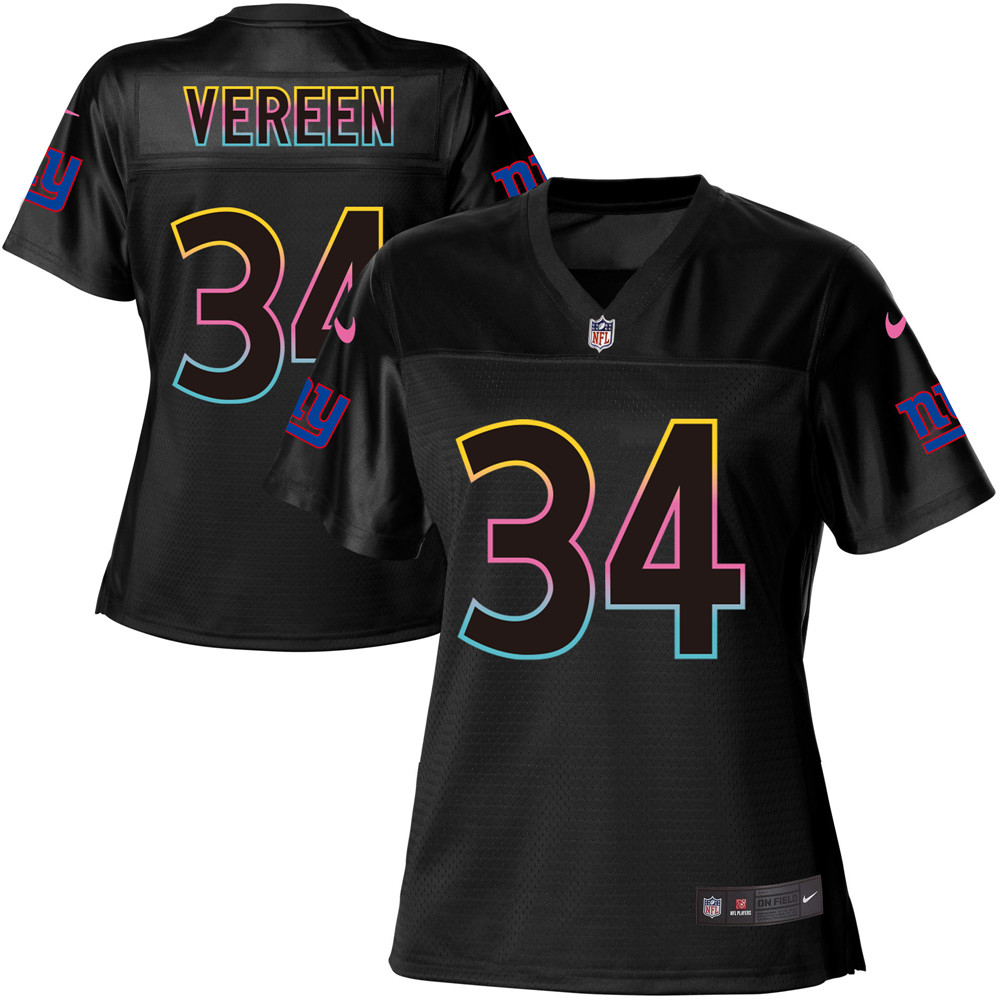Women's Game Shane Vereen Nike Jersey Black - #34 Fashion NFL New York Giants