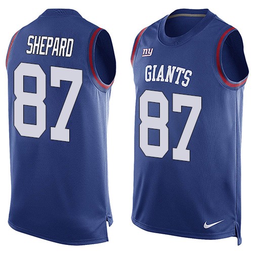 Men's Limited Sterling Shepard Nike Jersey Royal Blue - #87 Player Name & Number Tank Top NFL New York Giants