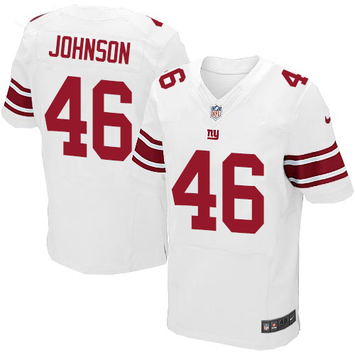 Men's Elite Will Johnson Nike Jersey White Road - #46 NFL New York Giants