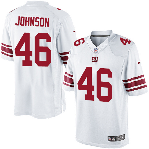 Youth Elite Will Johnson Nike Jersey White Road - #46 NFL New York Giants