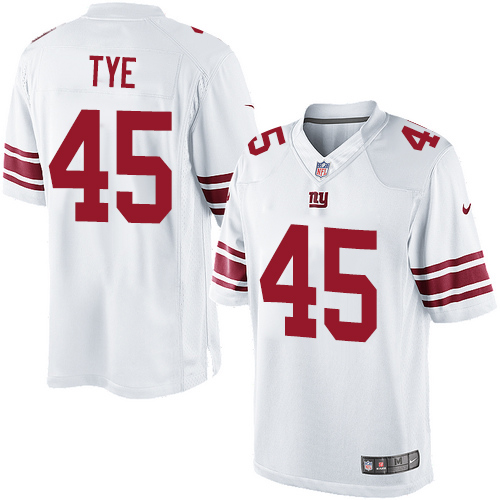 Youth Elite Will Tye Nike Jersey White Road - #45 NFL New York Giants