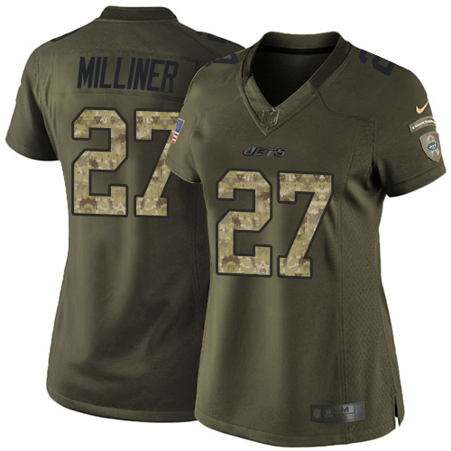 Women's Elite Dee Milliner Nike Jersey Green - #27 Salute to Service NFL New York Jets
