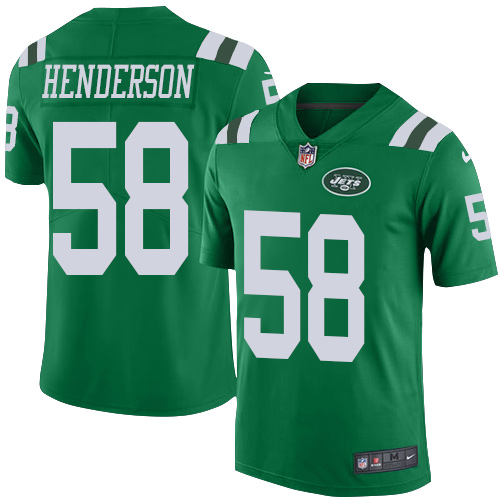 Youth Limited Erin Henderson Nike Jersey Green - #58 Rush NFL New York Jets