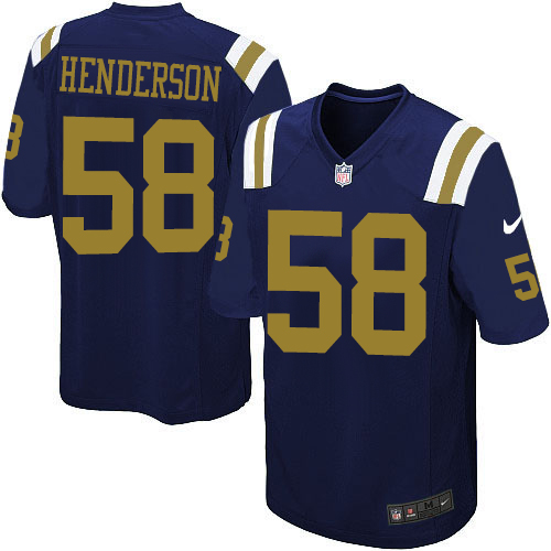 Men's Limited Erin Henderson Nike Jersey Navy Blue Alternate - #58 NFL New York Jets