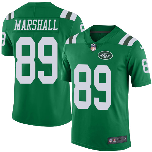 Men's Elite Jalin Marshall Nike Jersey Green - #89 Rush NFL New York Jets