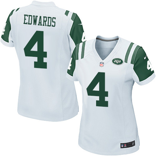 Women's Game Lac Edwards Nike Jersey White Road - #4 NFL New York Jets