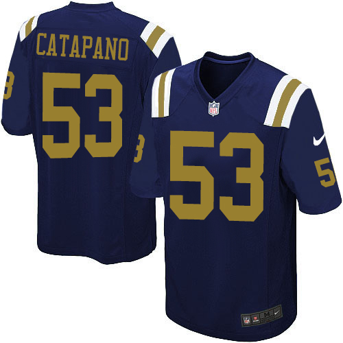 Men's Limited Mike Catapano Nike Jersey Navy Blue Alternate - #53 NFL New York Jets