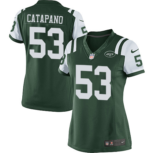 Women's Limited Mike Catapano Nike Jersey Green Home - #53 NFL New York Jets