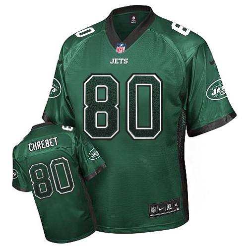 Men's Elite Wayne Chrebet Nike Jersey Green - #80 Drift Fashion NFL New York Jets
